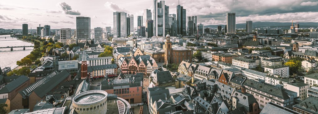 View of the Frankfurt am Main skyline